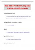 NSG 318 Final Exam Jeopardy Questions And Answers