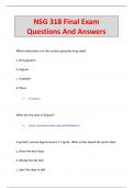 NSG 318 Final Exam Questions And Answers