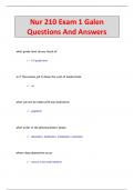 Nur 210 Exam 1 Galen Questions And Answers