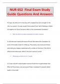 NUR 652 Final Exam Study  Guide Questions And Answers