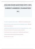 SOC3500 EXAM QUESTIONS WITH 100%  CORRECT ANSWERS { GUARANTEED  A+} 