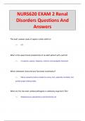 NURS620 EXAM 2 Renal  Disorders Questions And  Answers