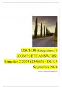 DSC1630 Assignment 3 (COMPLETE ANSWERS) Semester 2 2024 (234683) - DUE 5 September 2024