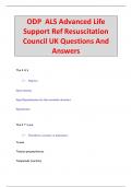 ODP ALS Advanced Life  Support Ref Resuscitation  Council UK Questions And  Answers