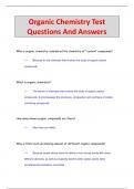 Organic Chemistry Test Questions And Answers