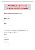 PATHO 370 Final Exam Questions And Answers