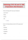 Pathology CH 9 10 and 11 WK  2 Questions And Answers