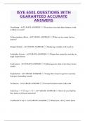 ISYE 6501 QUESTIONS WITH GUARANTEED ACCURATE ANSWERS