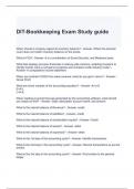 DIT-Bookkeeping Exam Study guide 2024