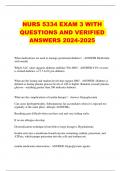 NURS 5334 EXAM 3 WITH QUESTIONS AND VERIFIED ANSWERS 2024-2025