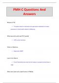 PMH C Questions And  Answers