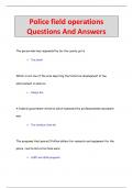 Police field operations Questions And Answers