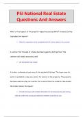 PSI National Real Estate Questions And Answers