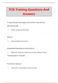 TCIS Training Questions And  Answers