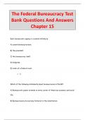 The Federal Bureaucracy Test  Bank Questions And Answers Chapter 15