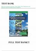 Test Bank - for Basic Environmental Technology Water Supply, Waste Management and Pollution Control 6th Edition by Jerry Nathanson, All Chapters 1-14 | Complete Guide A+