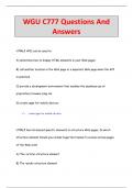 WGU C777 Questions And  Answers