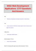 WGU Web Development  Applications C777 Questions  And Answers