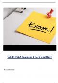 WGU C963 Learning Check and Quiz ( Latest 2024 / 2025 ) Actual Questions and Answers 100% Correct