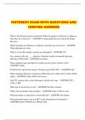 PINTEREST EXAM WITH QUESTIONS AND VERIFIED ANSWERS