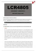 LCR4805 Assignment 1 (Detailed Answers) Semester 2 - Due August 2024