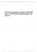 ATI PN Comprehensive Predictor 2024/2025 Latest Version With Verified Questions And Answers