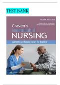 Test bank for Fundamentals of Nursing: Concepts and Competencies for Practice 9th Edition by Ruth F Craven Constance J Hirnle. All Chapters 1-43 LATEST