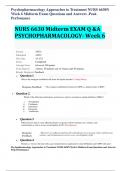 Psychopharmacology Approaches to Treatment NURS 6630N Week 6 Midterm Exam Questions and Answers .Peak Perfomance