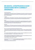 MN DENTAL JURISPRUDENCE EXAM QUESTIONS WITH CORRECT ANSWERS