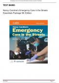 TEST BANK For Nancy Caroline’s Emergency Care in the Streets, 9th Edition by Nancy Caroline, Verified Chapters 1 - 53, Complete Newest Version