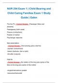 NUR 254 Exam 1 | Child Bearing and Child Caring Families Exam 1 Study Guide | Galen