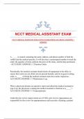 NCCT MEDICAL ASSISTANT EXAM WITH GUARANTEED ACCURATE ANSWERS |VERIFIED