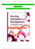 TEST BANK For Nursing Delegation and Management of Patient Care, 3rd Edition by Motacki | Verified Chapters 1 - 21 | Complete Newest Version