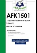 AFK1501 Assignment 2 (QUALITY ANSWERS) Semester 2 2024