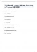 VCR Book B Lesson 14 Exam Questions & Answers 2024/2025