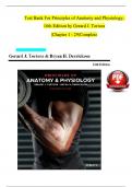 TEST BANK For Principles of Anatomy and Physiology, 16th Edition by Gerard J. Tortora, Verified Chapters 1 - 29, Complete Newest Version