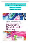 TEST BANK For Davis Advantage for Townsend’s Essentials of Psychiatric Mental Health Nursing, 9th Edition by Karyn Morgan, Verified Chapters 1 - 32, Complete Newest Version