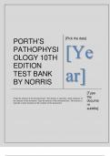 Test Bank for Porth's Pathophysiology, 10th Edition by Norris - All Chapters