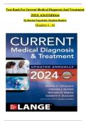 TEST BANK For Current Medical Diagnosis And Treatment 2024, 63rd Edition By Maxine Papadakis, Stephen Mcphee, Verified Chapters 1 - 42, Complete Newest Version