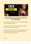 CRCR Certification Actual Exam/ 205+ Qs & Ans/ 2024-2025.