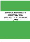 CMY2606 Assignment 1 Semester 2 2024 (781149) - DUE 12 August 2024 