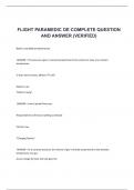 FLIGHT PARAMEDIC OE COMPLETE QUESTION AND ANSWER (VERIFIED)