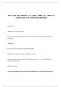 ANATOMY AND PHYSIOLOGY 2 TEST BANK OE COMPLETE QUESTIONS AND ANSWERS (VERIFIED)