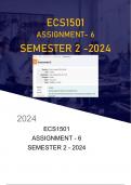 ECS1501 ASSIGNMENT 6 SEMESTER 2 2024 GET 100% DUE 12 AUGUST 2024