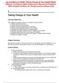 Instructor Manual (Lecture Notes Only) for An Invitation to Health Taking Charge of Your Health (Brief Edition) 11th Edition By Dianne Hales (All Chapters, 100% Original Verified, A+ Grade)