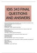 IDIS 343 FINAL QUESTIONS AND ANSWERS