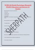 NURS 444 Health Psychology (Sherpath)  EXAM 4 Questions and Answers A+  Graded.