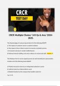 CRCR Multiple Choice/ 143 Qs & Ans/ 2024-2025. 