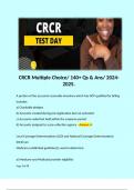 CRCR Multiple Choice/ 140+ Qs & Ans/ 2024-2025. 