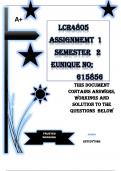 LCR4805 Assignment 1 (COMPLETE ANSWERS) Semester 2 2024 (615856)